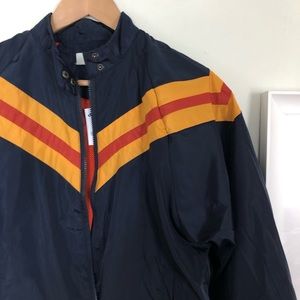 Navy Stripe Coach Jacket Windbreaker